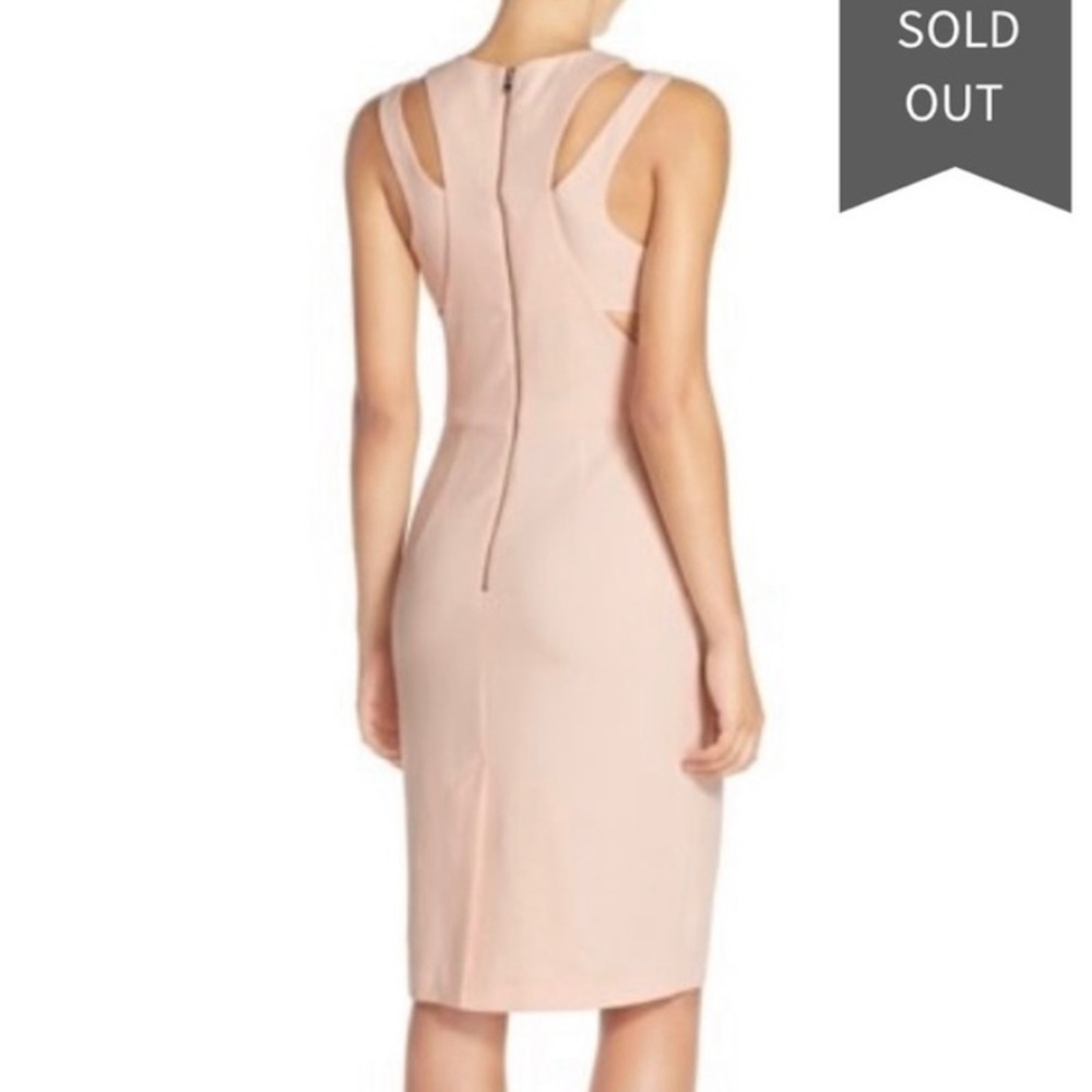 French Connection Peach Apricot Cut Out Bodycon Pencil Dress XXS Size 2